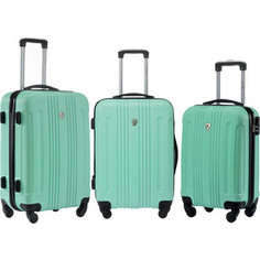 Комплект чемоданов LCASE Bangkok Light green с расширением Lcase