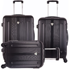 Комплект чемоданов LCASE Bangkok black с расширением Lcase