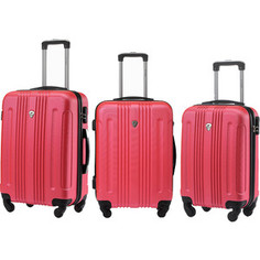 Комплект чемоданов LCASE Bangkok Peach pink с расширением Lcase