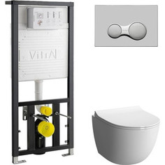 Комплект Vitra Sento с инсталляцией, безободковый, укороченный, с микролифтом (7747B003-0075, 700-1873)