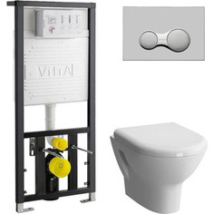 Комплект Vitra Zentrum Rim-Ex с инсталляцией, безободковый, с микролифтом (5795B003-0075, 700-1873, 801-003-009)