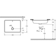 Раковина встраиваемая снизу Grohe Cube Ceramic 49 альпин-белый (3948000H)