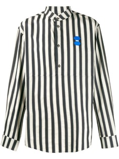 Off-White рубашка в полоску с нашивкой-логотипом