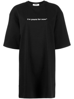 MSGM платье-футболка с надписью
