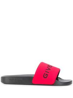 Givenchy шлепанцы с вышитым логотипом