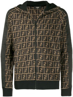 Fendi худи на молнии с логотипом FF