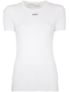 Off-White футболка с вышитым логотипом