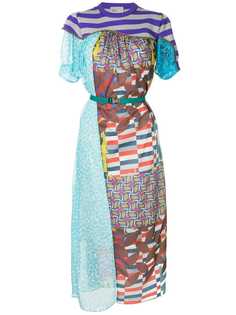 Kolor платье-рубашка в стиле пэчворк