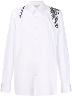 Alexander McQueen рубашка с цветочной вышивкой