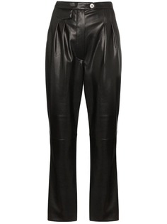 Nanushka брюки из искусственной кожи с завышенной талией