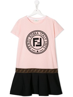 Fendi Kids платье с логотипом