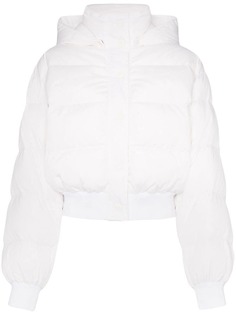 MSGM пуховик с капюшоном и логотипом