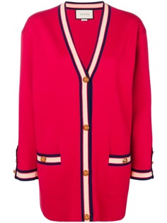 Gucci кардиган оверсайз с отделкой Web