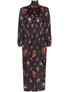 Simone Rocha платье миди с цветочной вышивкой