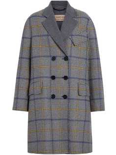 Burberry двубортное пальто в клетку
