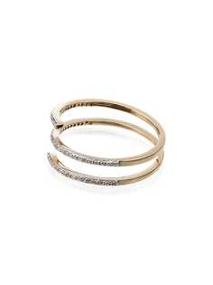 Mateo 14K gold diamond spiral ring