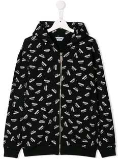 Moschino Kids толстовка на молнии с капюшоном
