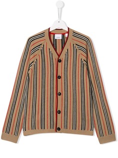 Burberry Kids кардиган Terry в полоску Icon Stripe