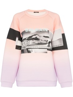 Balmain джемпер с принтом и эффектом градиент