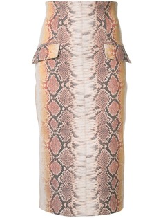 Manning Cartell юбка миди с эффектом змеиной кожи