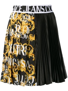 Versace Jeans Couture плиссированная юбка асимметричного кроя с логотипом