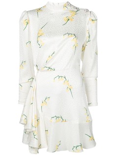 Alessandra Rich платье с принтом и оборкой
