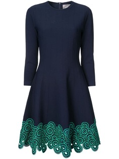 Lela Rose расклешенное платье с вышивкой