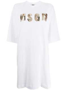 MSGM платье-футболка с пайетками