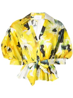 Marchesa блузка с цветочным принтом