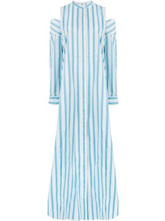Maison Rabih Kayrouz длинное платье в полоску со спущенными плечами