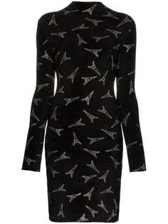 Balenciaga декорированное платье мини Eiffel Tower