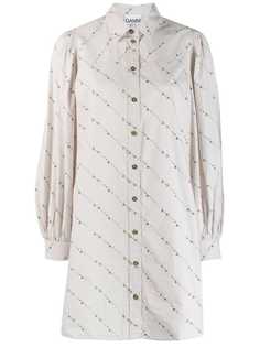 Ganni рубашка свободного кроя с цветочным принтом