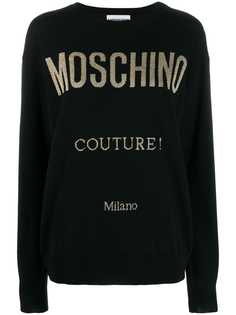 Moschino джемпер с логотипом и блестками