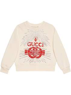 Gucci Kids толстовка с принтом логотипа
