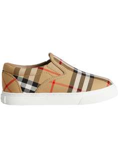 Burberry Kids слипоны в винтажную клетку