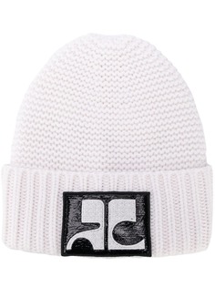 Courrèges вязаная шапка с логотипом