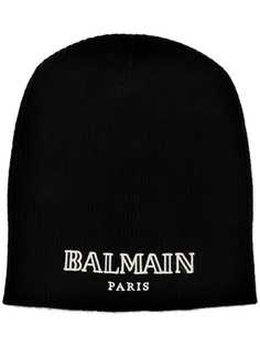 Balmain cashmere logo embroidered beanie