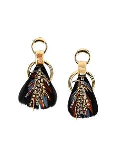 Chloé серьги с декором из перьев