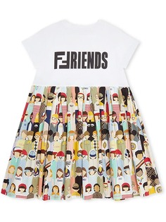 Fendi Kids платье с принтом