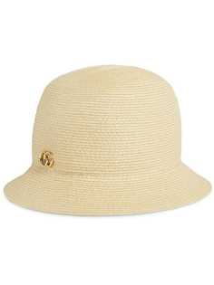 Gucci плетеная шляпа с логотипом GG