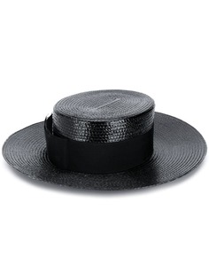 Saint Laurent маленькая соломенная шляпа канотье