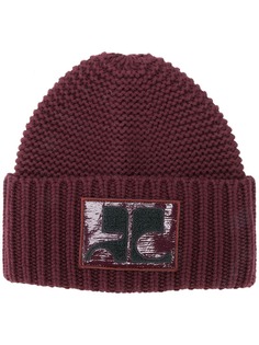 Courrèges вязаная шапка с логотипом