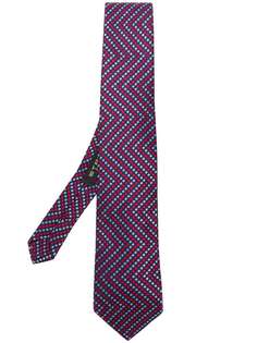 Etro галстук в горох с узором зигзаг
