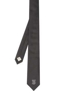 Burberry узкий саржевый галстук с монограммой