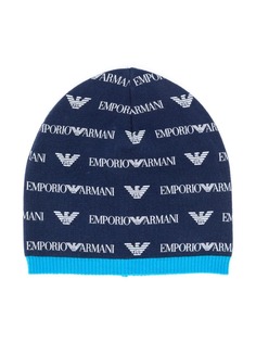 Emporio Armani Kids шапка с принтом логотипа