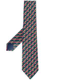 Hermès Pre-Owned полосатый галстук 2000-х годов с принтом