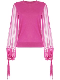 Nº21 трикотажный топ с рукавами из тюля