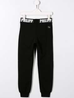 Philipp Plein Junior спортивные брюки с логотипом на поясе