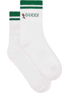 Gucci носки с логотипом и цветочной вышивкой
