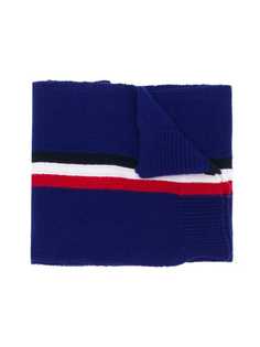 Moncler Kids logo stripe knitted scarf